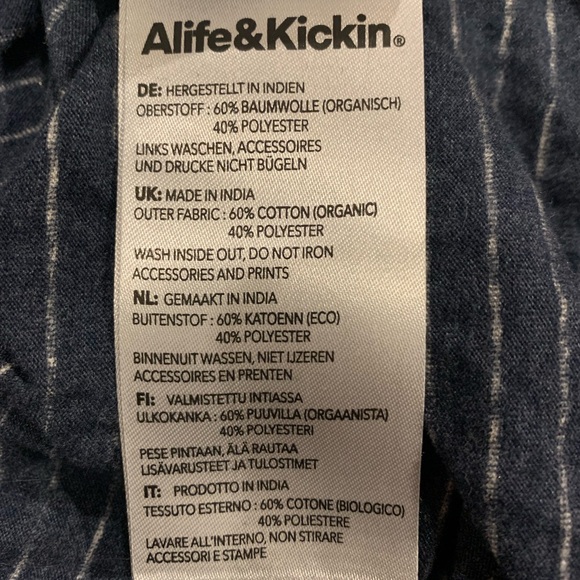 Long Sleeved Top | Alife and Kickin | Medium | Marine Melange with white stripes - Picture 6 of 6